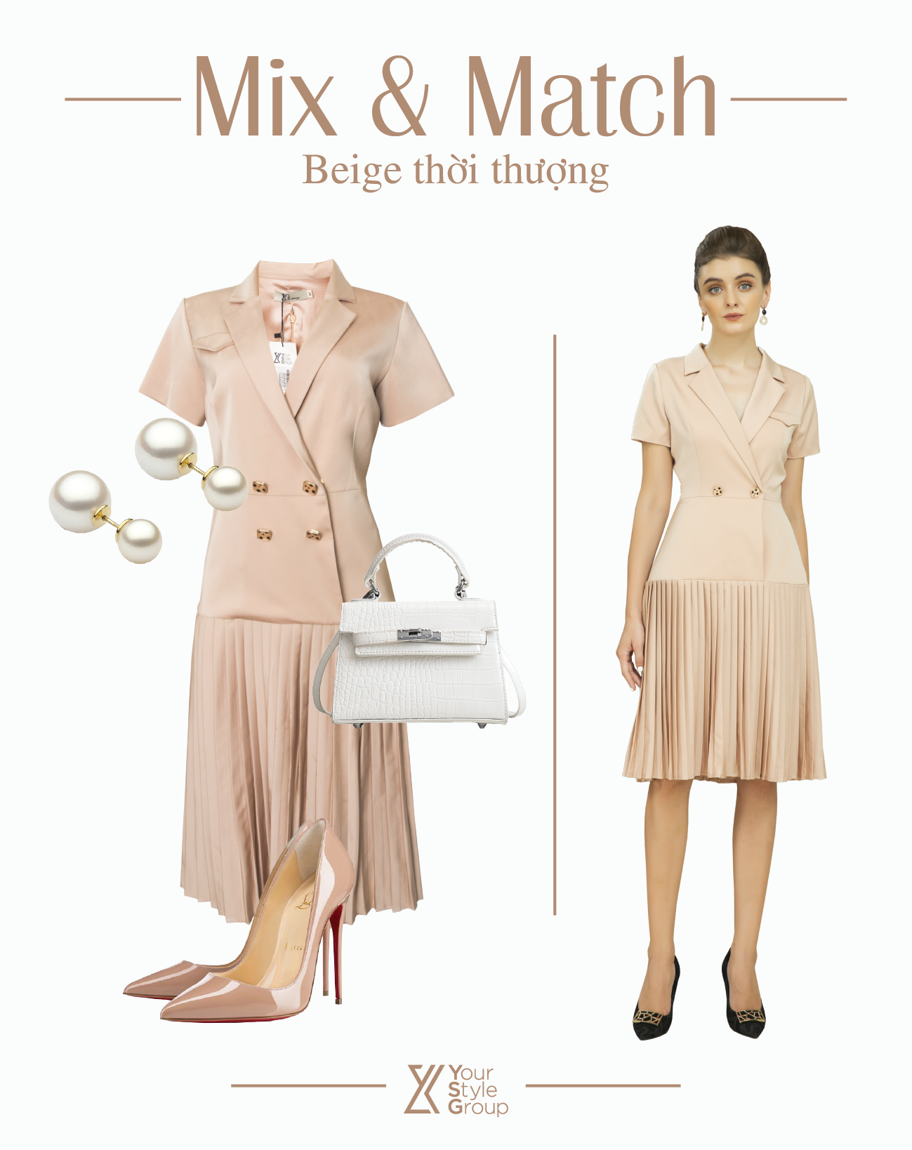 10 cách phối đồ với chân váy màu Beige thời thượng trang nhã ACFC #31 10 cách phối đồ với chân váy màu Beige thời thượng trang nhã ACFC